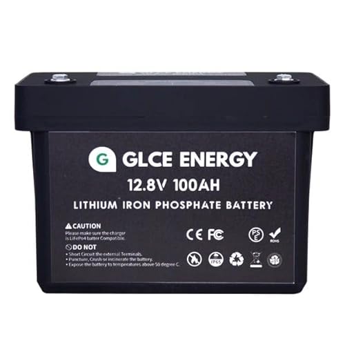 GLCE Energy 12V 100Ah LiFePO4 Batterie, über 4000-15000+ Zyklen, verbessertes 100A BMS, 1280Wh Lithium Akku, für Solaranlage Wohnmobil, Solarspeicher, Camping von GLCE ENERGY