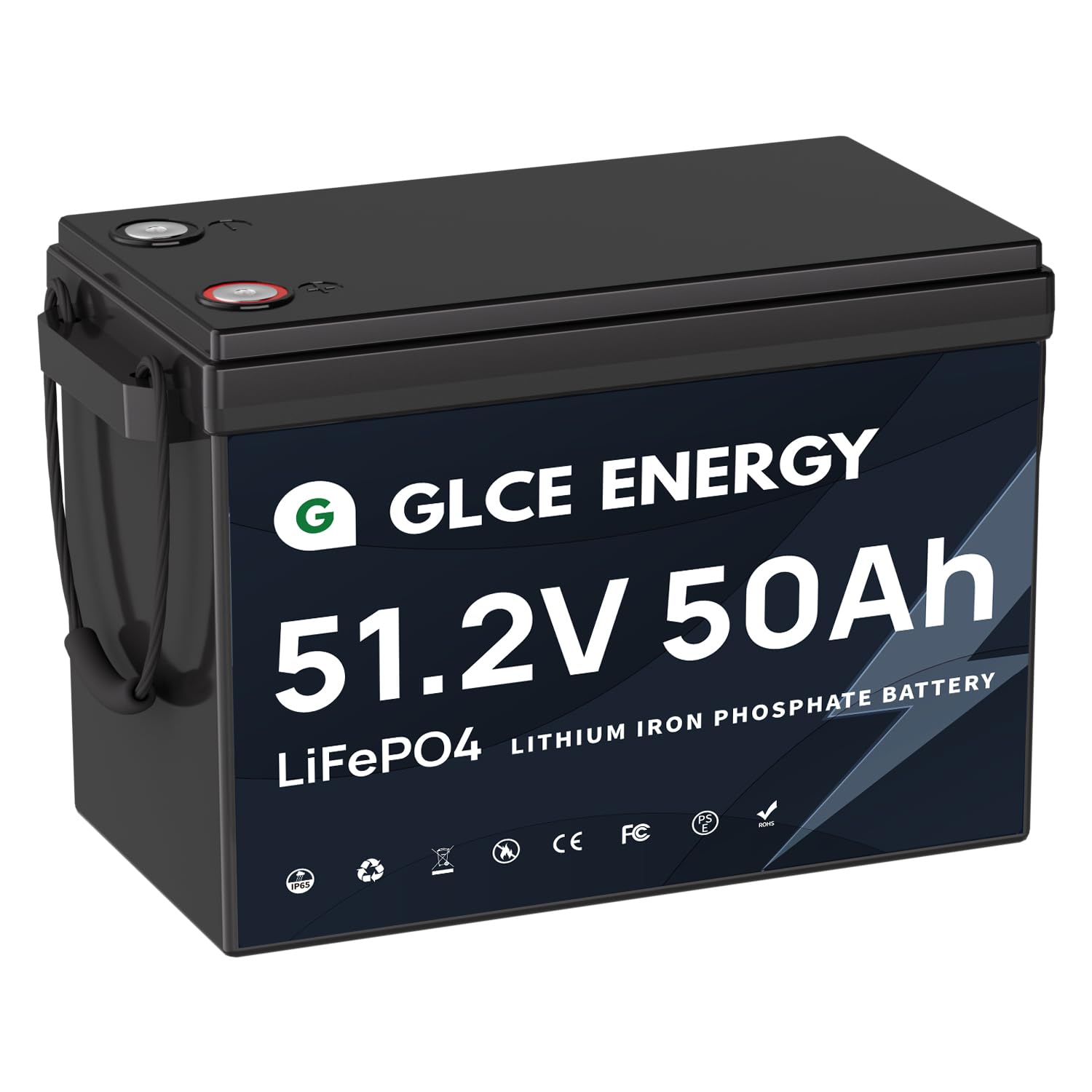 GLCE Energy 48V 50Ah LiFePO4 Lithium Batterie[Mini], 4000~15000+ Deep Cycle Wiederaufladbar, 10 Jahre Lebensdauer, RV, Solar, Marine, Überland, Energiespeicher für Zuhause von GLCE ENERGY
