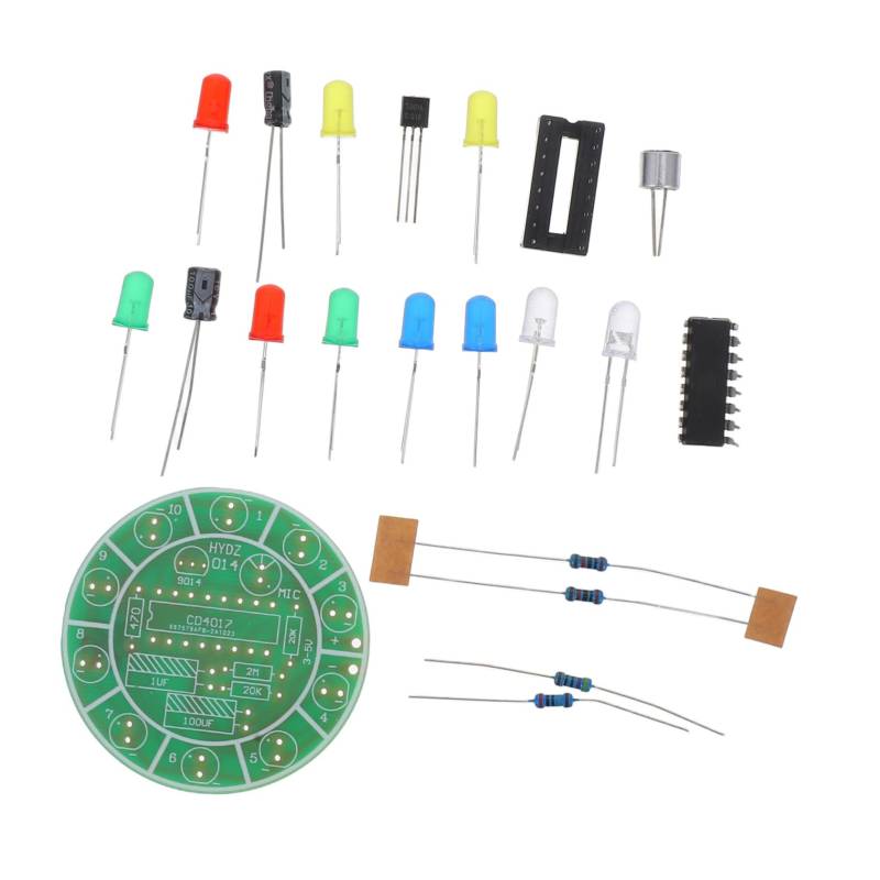 GLEAVI 1 Satz Sprachgesteuertes rotierendes Lichtset Rotationslicht Set Lernspielzeug Elektronik Elektronisches DIY-Kit elektronik bausatz Sound aktivierte Partylichter Plastik Green von GLEAVI