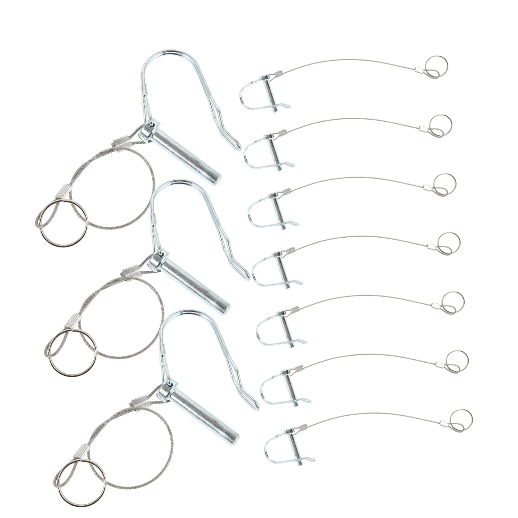 GLEAVI 10 Stück Anhängerkupplungsstifte Riemen Ratschenschraubendreher Kabelbinder Einziehbare Anhängerstifte Kupplungsstift Sicherheitskupplungsstift Für Gartenschacht von GLEAVI