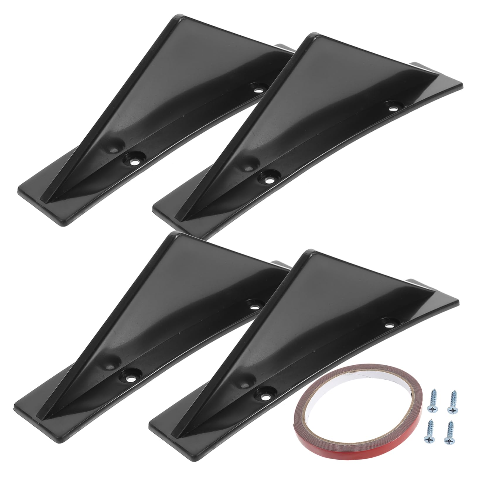 GLEAVI 4 Stück Spoiler Auto Diffusor Hinteres Dach Autozubehör Hecksplitter Universal Auto Heckstoßstange Lip Splitter Auto-universaldiffusor Auto Dellenentferner Bausatz Flosse Abs Black von GLEAVI