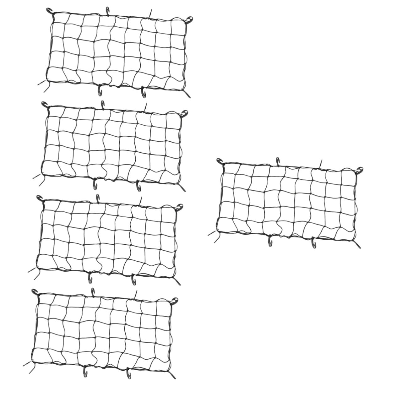 GLEAVI 5St Camper Festnetz LKW-Ladefläche Lagerung Gepäcknetze für Gartenkarren abholen netze für anhänger anhängerzubehör Camping-Trolley-Netz Wohnmobil-Trolley-Abdeckung Plastik Black von GLEAVI