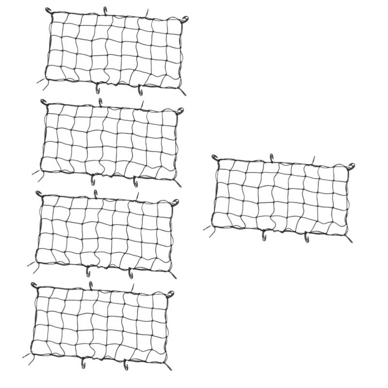 GLEAVI 5St Camper Festnetz LKW-Ladefläche Lagerung Gepäcknetze für Gartenkarren abholen netze für anhänger anhängerzubehör Camping-Trolley-Netz Wohnmobil-Trolley-Abdeckung Plastik Black von GLEAVI