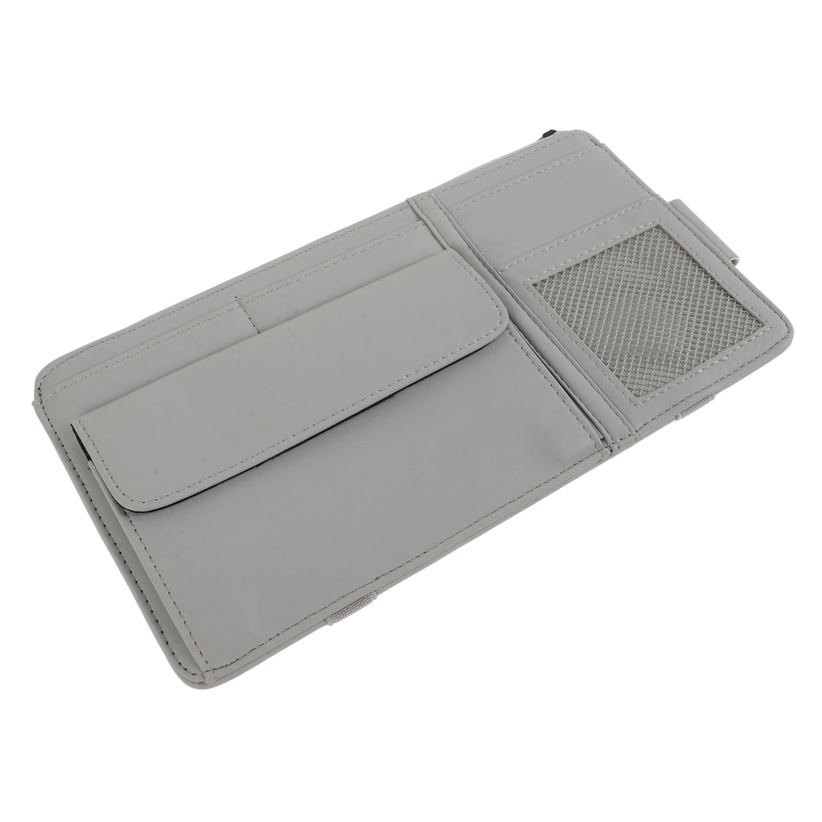 GLEAVI Aufbewahrungstasche Für Kartenhalter Autokarten-hülle Organizer Für Autokartenhüllen Tasche Für Sonnenblende Visiertasche Visier-dokumentenorganisator Autokartenetui Pu-Leder Grey von GLEAVI