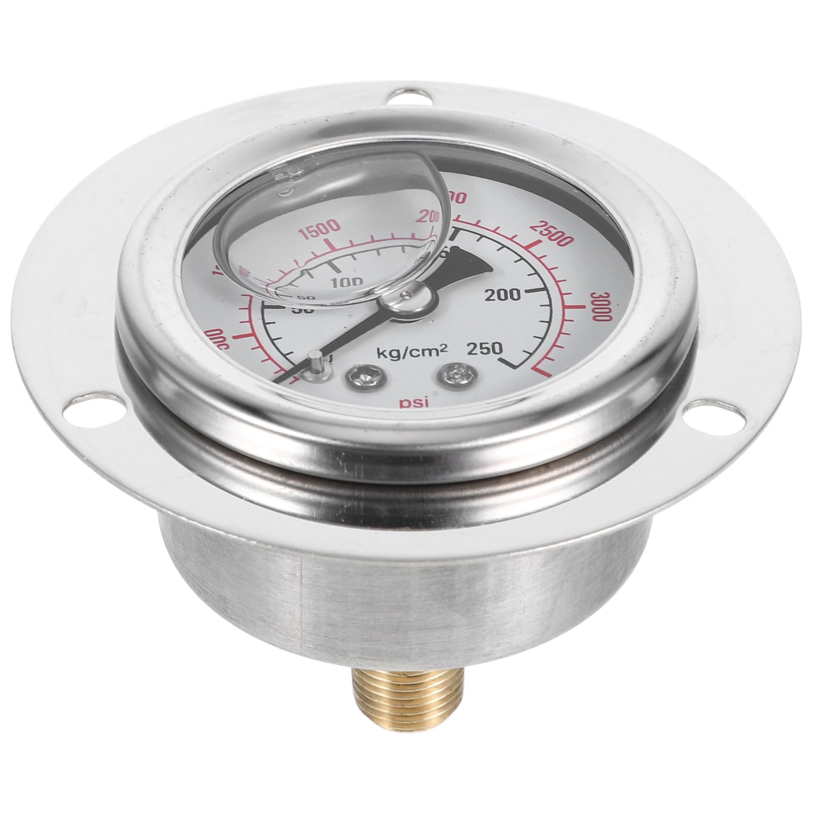 GLEAVI Barometer messwerkzeug Pumpe prüfen Ventilkappen Regen Luft Düsen Flüssigkeitsdruckwerkzeug Manometer mit Flanschmanometer Flüssigkeitsdruckmessgerät Messgerät. Edelstahl Silver von GLEAVI