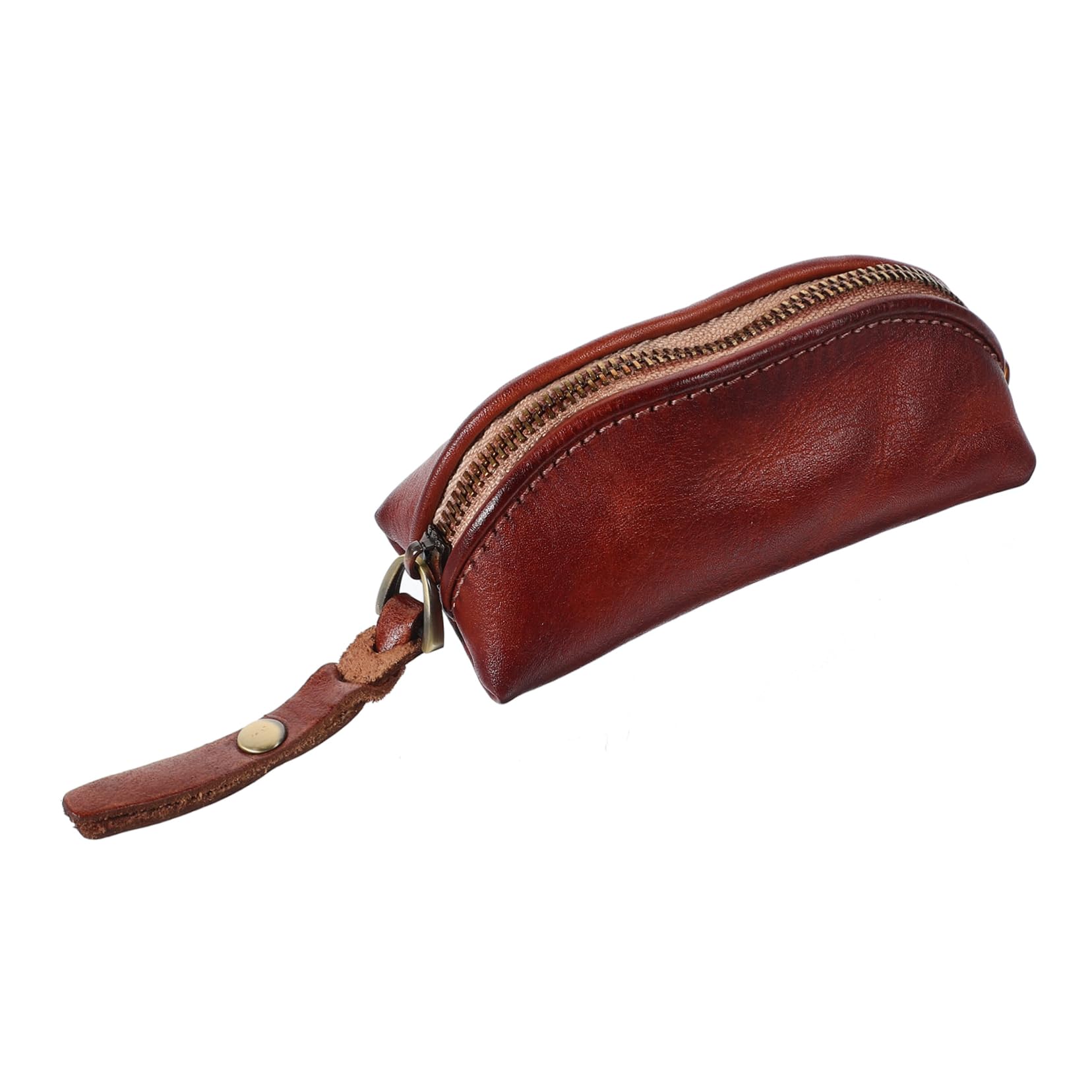 GLEAVI Schlüssel Tasche Aus Echtem Leder Tragbare Schlüsseltasche Retro-schlüsselanhänger Auto Schlüsselanhänger Auto-Organizer-Tasche Herren Gürteltasche Light Brown Echtes Leder von GLEAVI