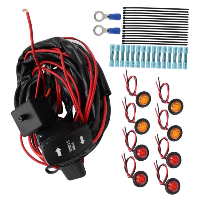 GLEAVI UTV ATV Blinker Set Mit Wippschalter Und Kabelbaum Komplettes Set Für Zuverlässige Signalgebung Einfach Zu Installieren Ideal Für Offroad Fahrzeuge Und Quad Bikes Robust Und von GLEAVI