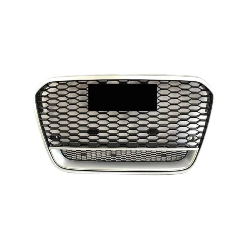 GLILAR Kühlergrille Kompatibel Mit A6 S6 C7 2012 2013 2014 2015, Auto-Kühlergrill, RS-Stil, Frontstoßstangengrill, Racing-Grills, Haubengitter, Auto-Frontgrill-Teile(Silver) von GLILAR