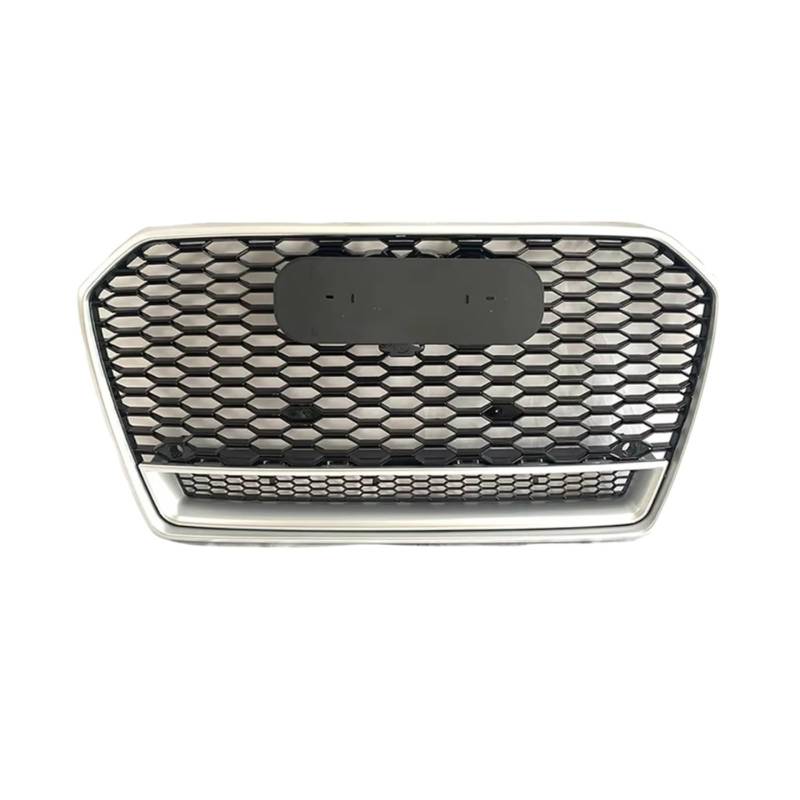 GLILAR Kühlergrille Kompatibel Mit A6 S6 C7 2016 2017 2018, Auto-Oberstoßstange, Kühlergrillgitter, Frontstoßstangen-Mittelgrill, Renngitter-Ersatzteile(Matte Silver) von GLILAR