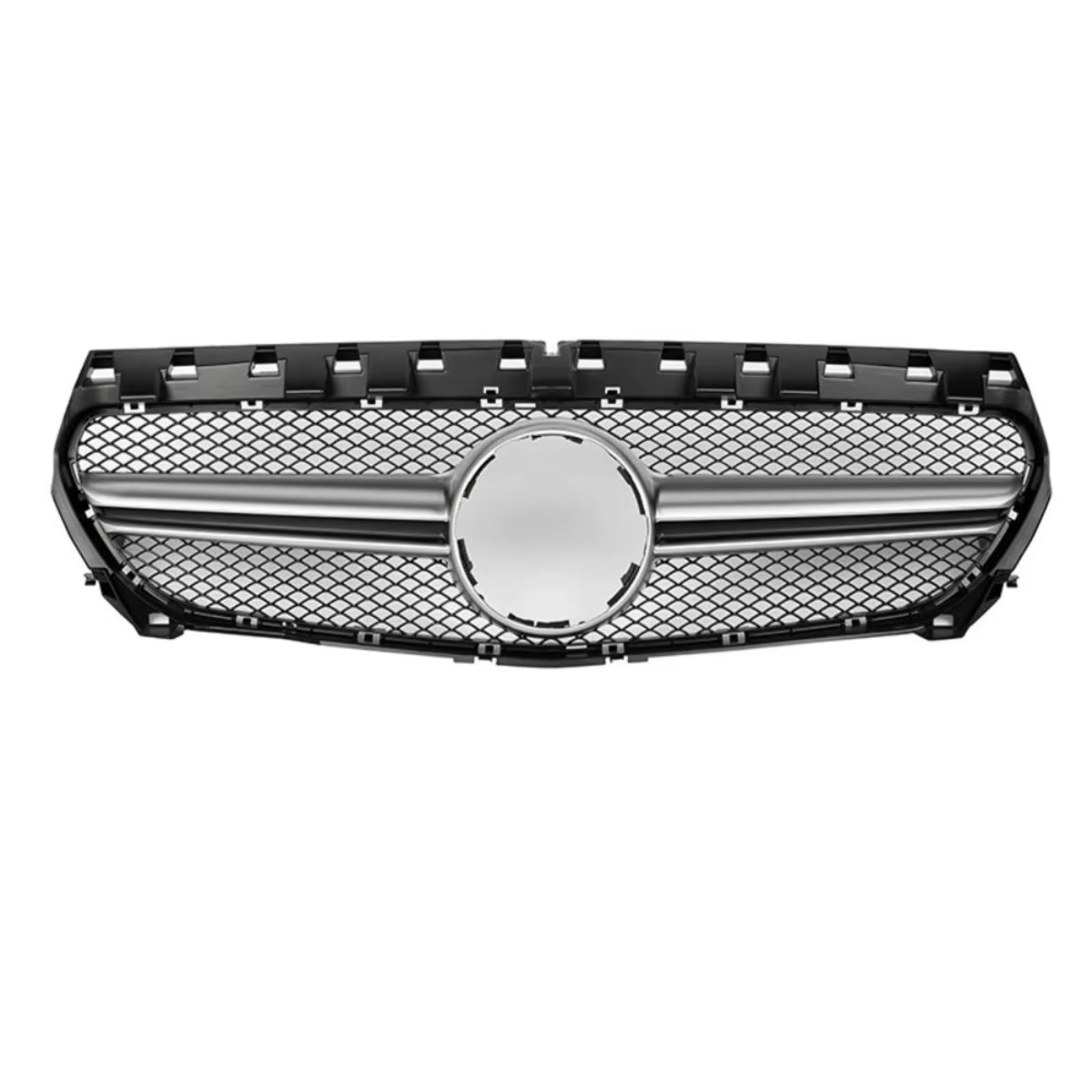 GLILAR Kühlergrille Kompatibel Mit Benz Für C117 W117 Für CLA 22014 2015 2016 2017 2018 2019. Auto-Sport-Grill, Einlassgitter, Frontgrill, Stoßstange, Kühlergrill(Silver,2) von GLILAR