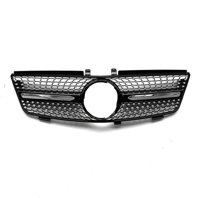 GLILAR Kühlergrille Kompatibel Mit Benz Für W164 ML-Klasse 2005 2006 2007 2008 Für ML320 ML350 ML500 Auto Vorne Oben Stoßstangengrill Haube Kühler Mesh Grid Grill(Black) von GLILAR