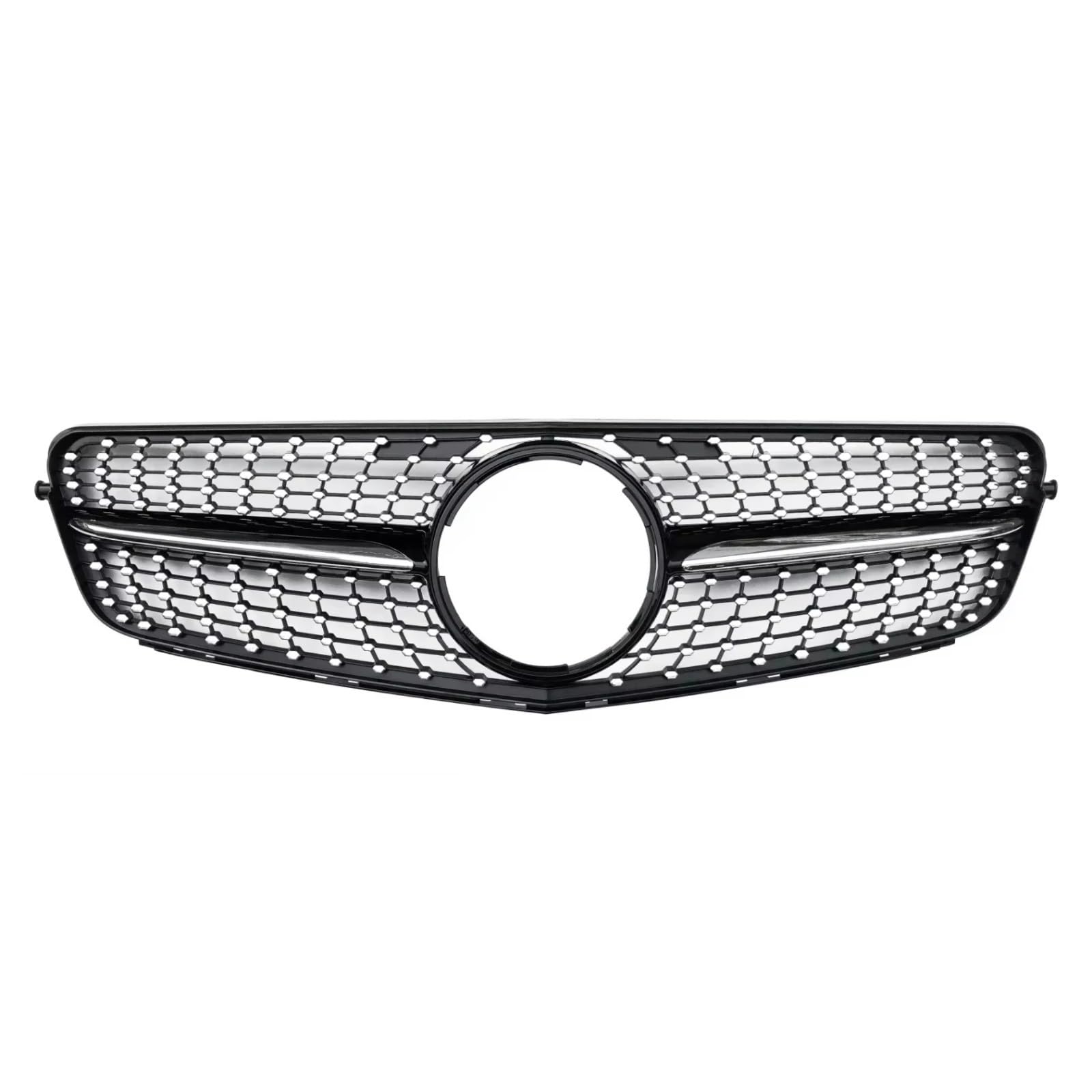 GLILAR Kühlergrille Kompatibel Mit Benz Für W204 C-Klasse 2007–2014 Für C180 C200 C250 C300 C350. Auto-Frontstoßstangengitter Im Diamant-Stil, Racing-Grill-Ersatz(Black,Diamonds) von GLILAR