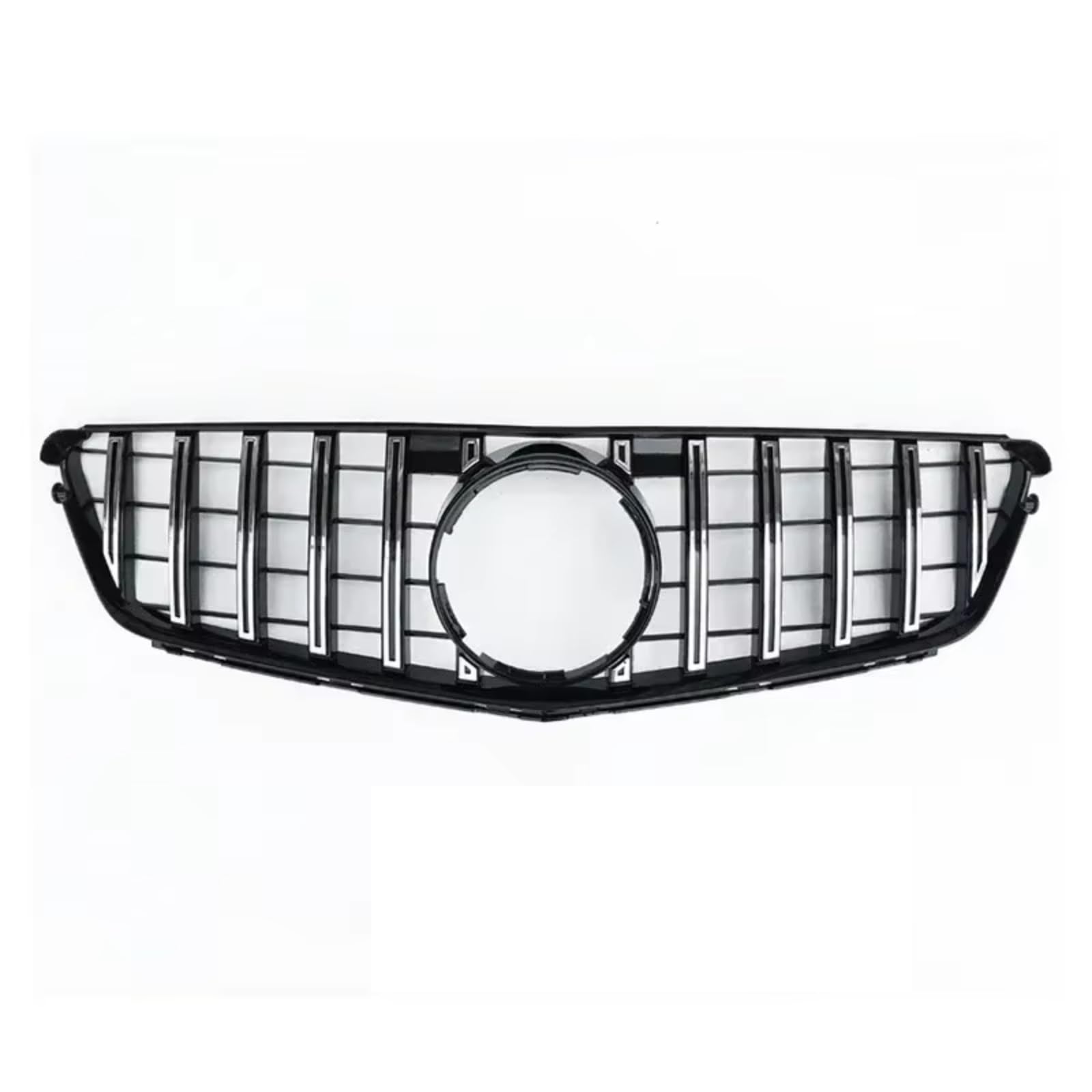 GLILAR Kühlergrille Kompatibel Mit Benz Für W204 C-Klasse 2007–2014 Für C180 C200 C250 C300 C350. Auto-Frontstoßstangengitter Im Diamant-Stil, Racing-Grill-Ersatz(Silver,GT) von GLILAR