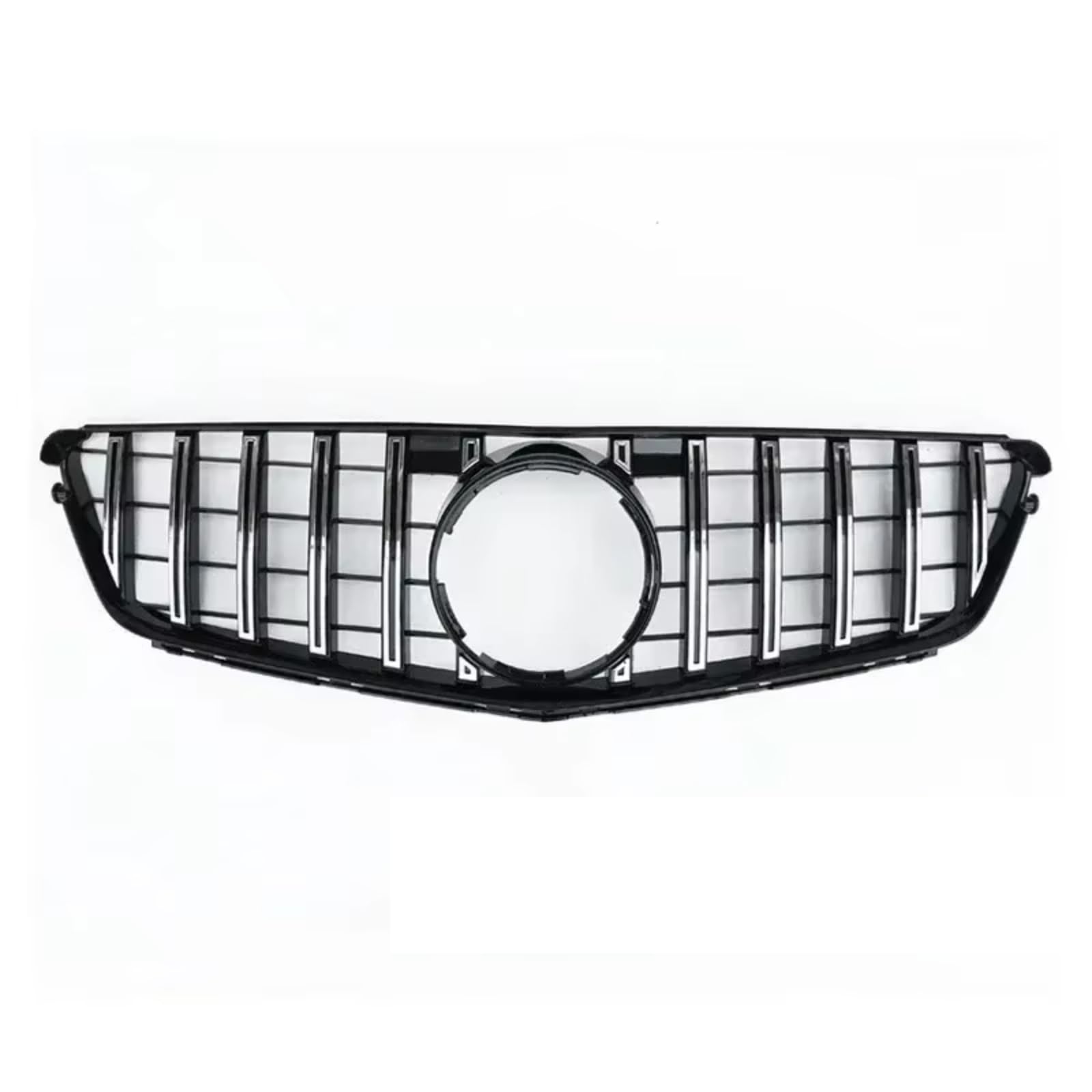 GLILAR Kühlergrille Kompatibel Mit Benz Für W204 C-Klasse 2007–2014 Für C180 C200 C250 C300 C350. Auto-Frontstoßstangengitter Im Diamant-Stil, Racing-Grill-Ersatz(Silver,GT-Logo) von GLILAR