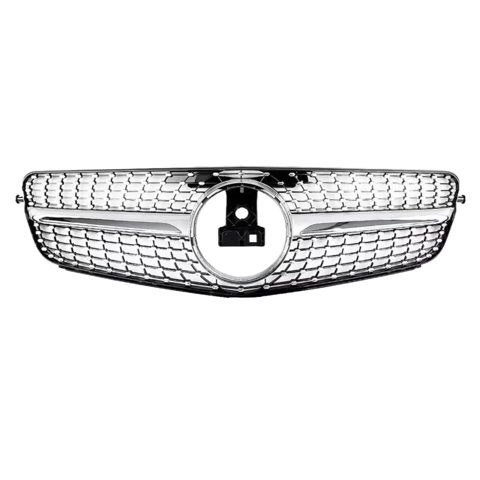 GLILAR Kühlergrille Kompatibel Mit Benz Für W204 C180 C250 C350 2008–2014 C-Klasse, Auto-Frontstoßstangengrill, Kühlergrill, Renngrills, Frontstoßstangen-Haubengrill(Diamonds Silver) von GLILAR