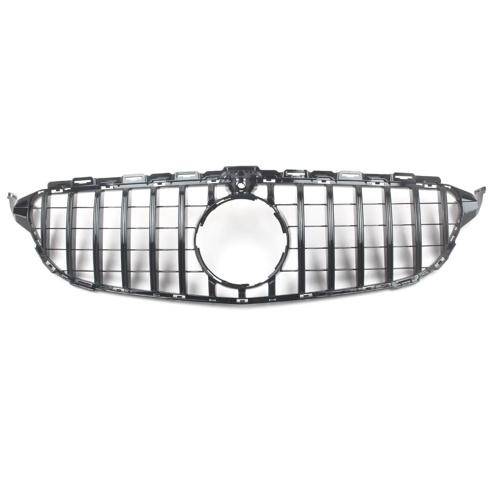 GLILAR Kühlergrille Kompatibel Mit Benz Für W205 C-KLASSE 2015 2016 2017 2018, Auto-Frontstoßstangengrill, Haubengrill, Autozubehör Mit Kamera, Kühlergrill(Black) von GLILAR