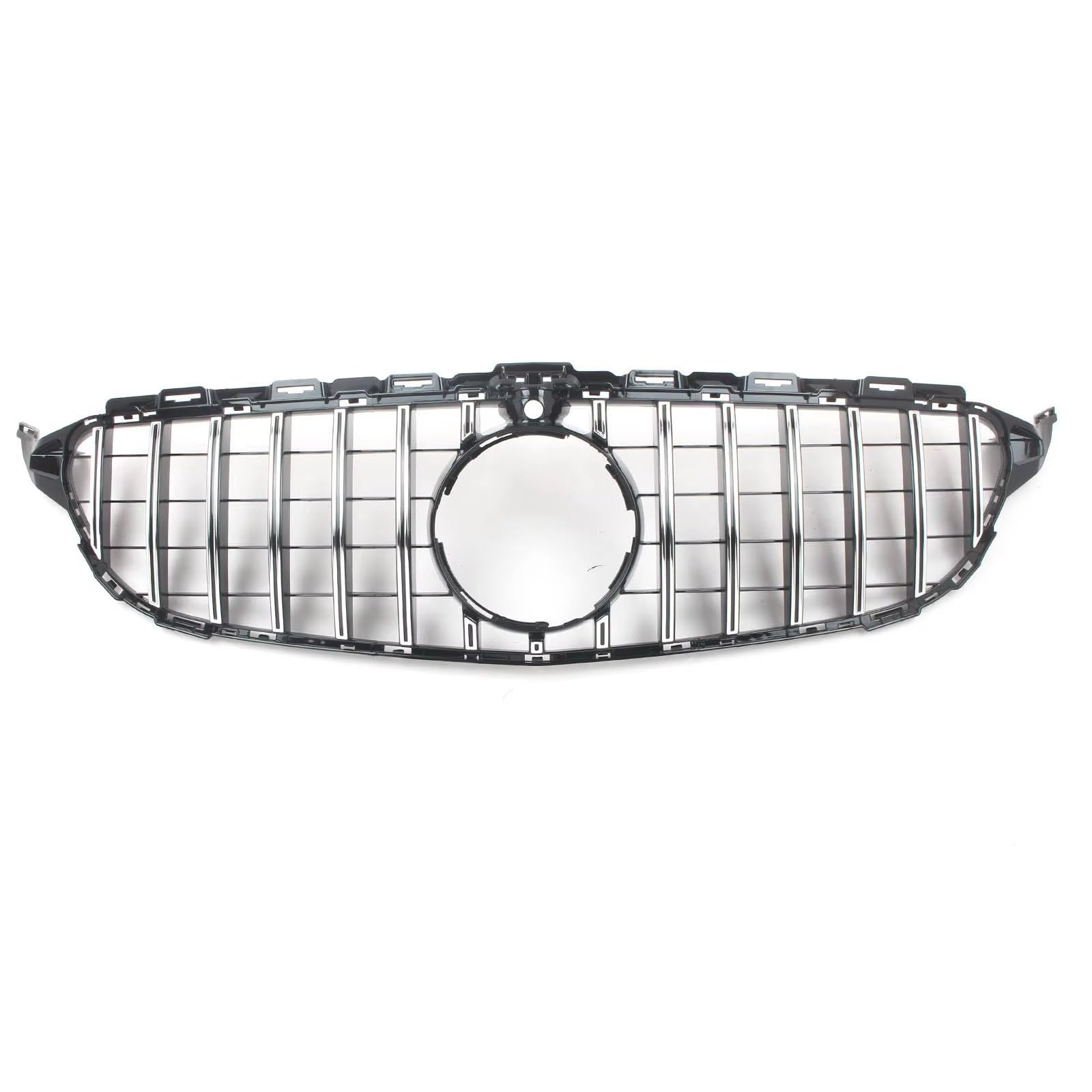 GLILAR Kühlergrille Kompatibel Mit Benz Für W205 C-KLASSE 2015 2016 2017 2018, Auto-Frontstoßstangengrill, Haubengrill, Autozubehör Mit Kamera, Kühlergrill(Silver) von GLILAR