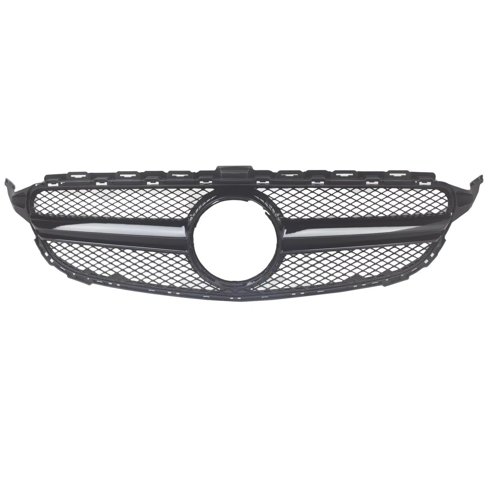 GLILAR Kühlergrille Kompatibel Mit Benz Für W205 C-KLASSE 2015 2016 2017 2018, Auto-Frontstoßstangengrill, Haubengrill, Netzgrill, Autozubehör, Racing-Kühlergrill(Black) von GLILAR