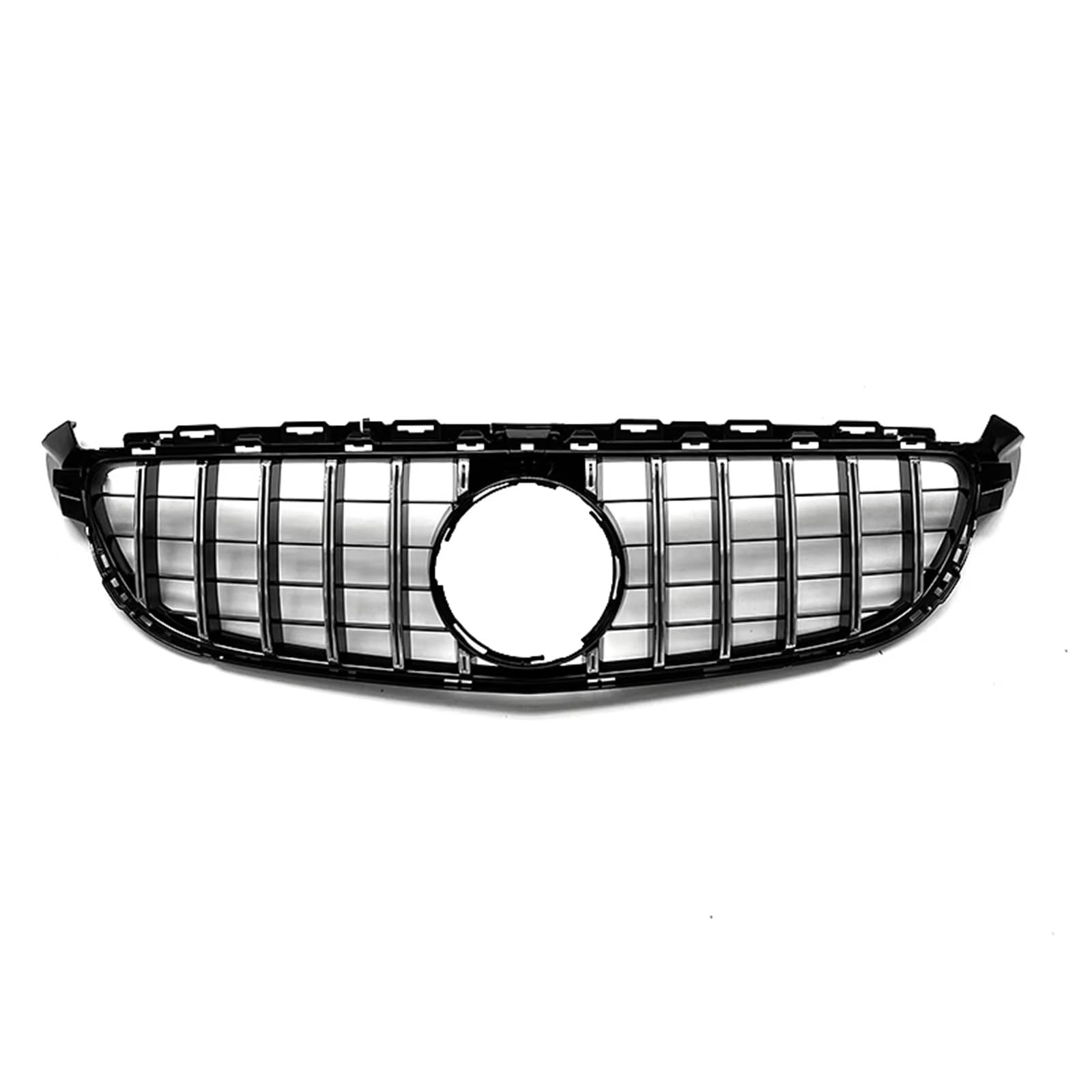 GLILAR Kühlergrille Kompatibel Mit Benz Für W205 C63 C63S Für AMG 2015 2016 2017 2018, Auto-Frontoberstoßstange, Haubengrill, Netzgitter-Grill-Set, Außenteile(Silver) von GLILAR