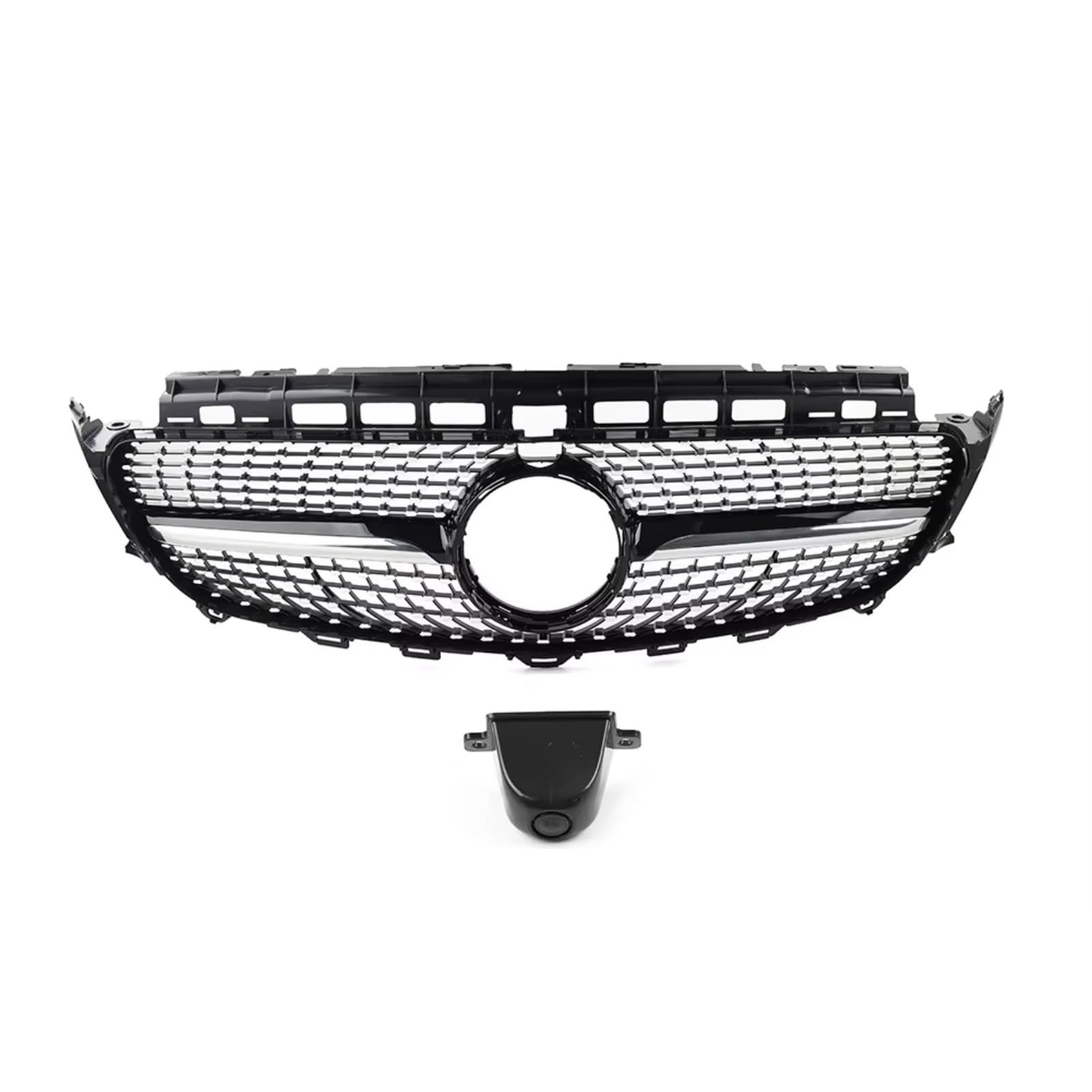 GLILAR Kühlergrille Kompatibel Mit Benz Für W213 E200 E300 E400 E43 Für AMG 4-türige Limousine E-Klasse 2016 2017 2018 2019 2020 Auto-Frontstoßstange Diamant-Grill(Black) von GLILAR