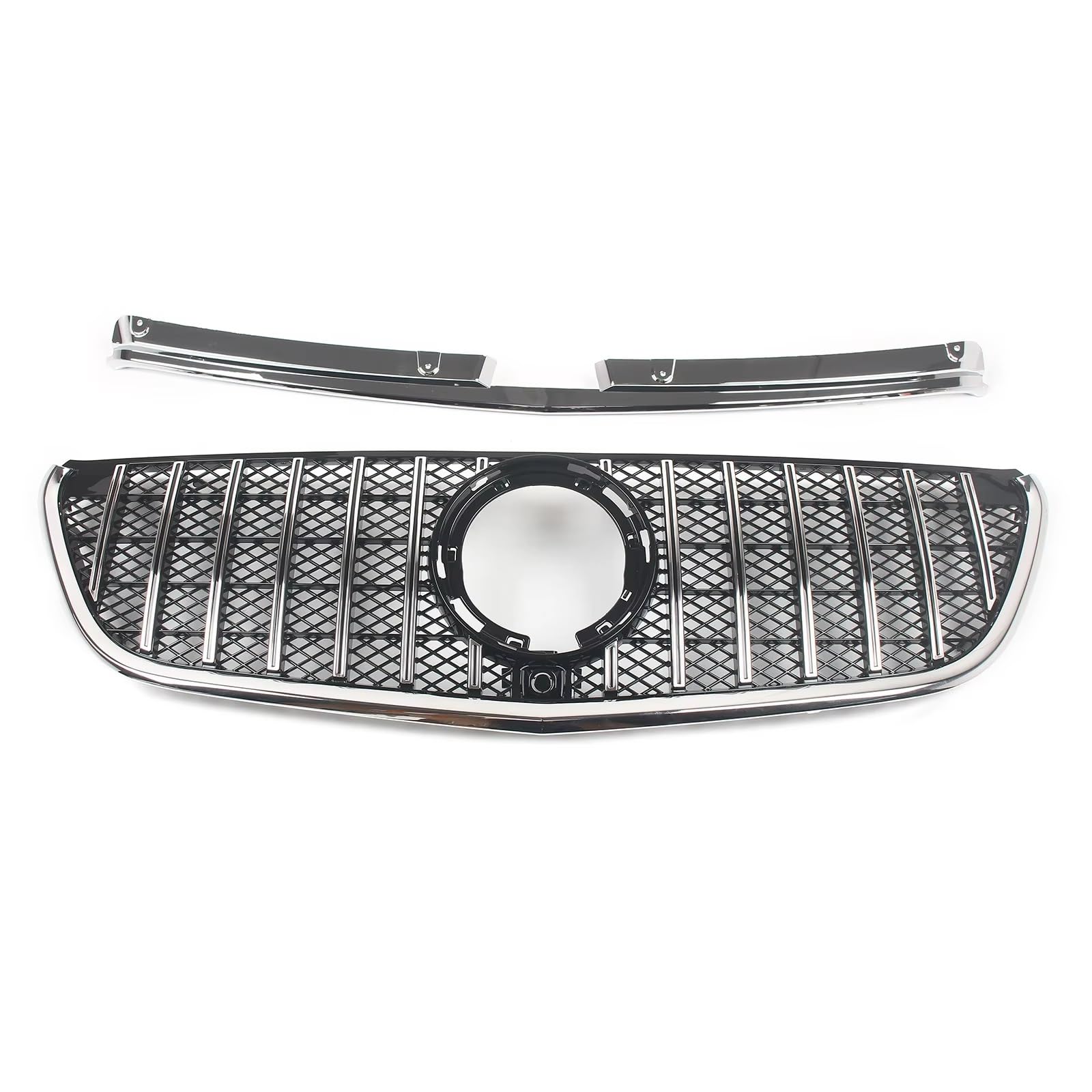 GLILAR Kühlergrille Kompatibel Mit Benz Für W447 Für Vito 2016 2017 2018 2019 2020 Auto-Frontstoßstangengrill Kühlergrills Autozubehör Racing-Kühlergrill(Silver) von GLILAR