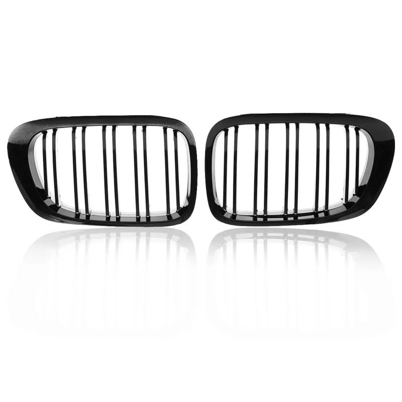 GLILAR Kühlergrille Kompatibel Mit Für E46 2-Türer 3er 1998 1999 2000 2001 Auto Glänzend Schwarz Frontstoßstange Sportgrill Nierengitter Renngrills von GLILAR