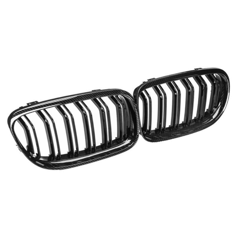 GLILAR Kühlergrille Kompatibel Mit Für E90 E91 LCI 3er 2009 2010 2011, Auto-Carbonfaser-Doppellamellengrill, Vorderer Nierengrill, Stoßstangenhaube, Racing-Kühlergrill von GLILAR