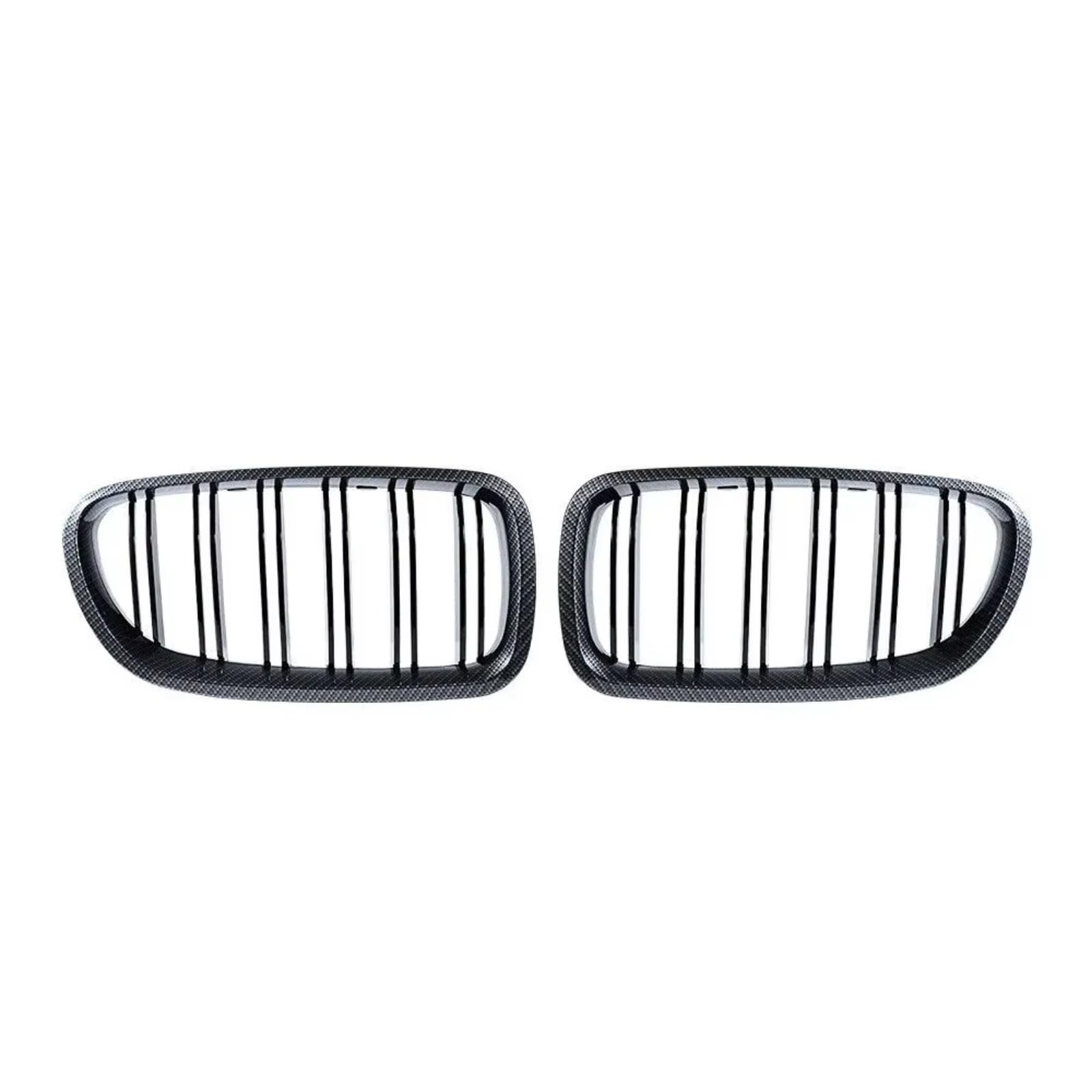 GLILAR Kühlergrille Kompatibel Mit Für F10 F11 F18 520d 530d 540i 5 Series 2010–2017, Ersatzteil, Auto-Frontstoßstange, Nierengrill, Dual-Lamellen-Renngrill(Carbon) von GLILAR