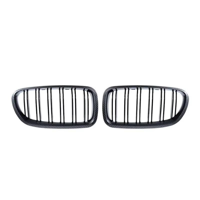 GLILAR Kühlergrille Kompatibel Mit Für F10 F11 F18 520d 530d 540i 5 Series 2010–2017, Ersatzteil, Auto-Frontstoßstange, Nierengrill, Dual-Lamellen-Renngrill(Carbon) von GLILAR