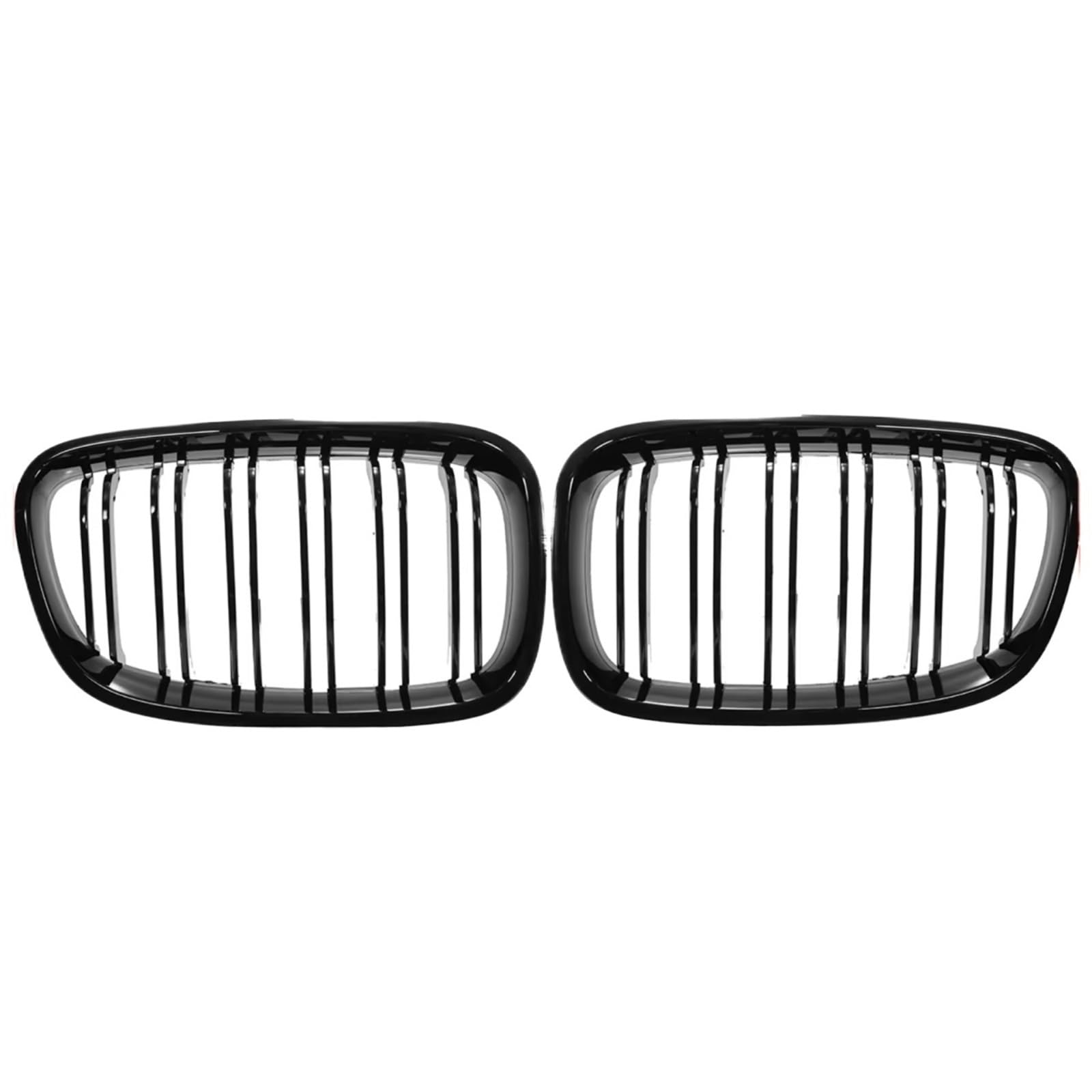 GLILAR Kühlergrille Kompatibel Mit Für F20 F21 1 Series 2011 2012 2013 2014 Auto-Doppellamellen-Renngrills Ersatz Glänzend Schwarzer Frontstoßstangen-Nierengrill von GLILAR