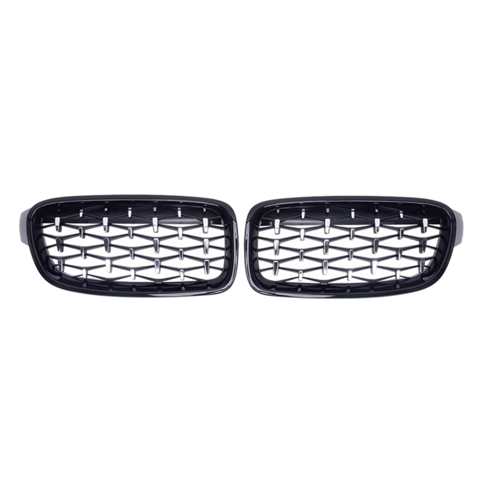 GLILAR Kühlergrille Kompatibel Mit Für F30 F31 F35 3er Serie 320 323 325 330i 2013–2019. Auto-Frontnieren-Stoßstangengrill, Diamant-Renngrills(Silver and Black) von GLILAR