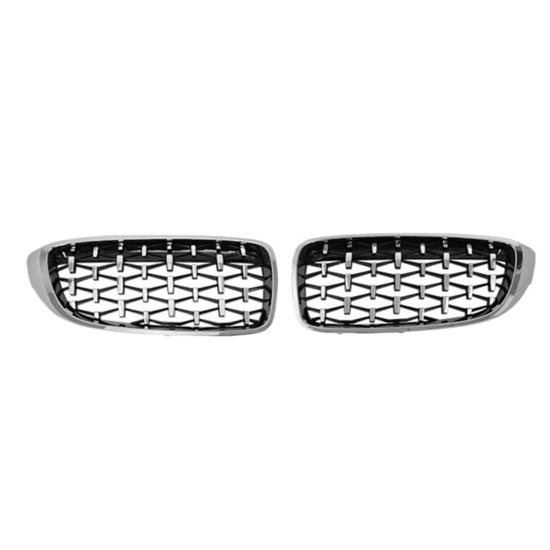 GLILAR Kühlergrille Kompatibel Mit Für F32 F33 F36 F80 F82 425i 430i 440i 435i 2013 2014 2015 2016 2017 2018 Frontstoßstange Nierengrill Diamond Racing Grille(Silver) von GLILAR