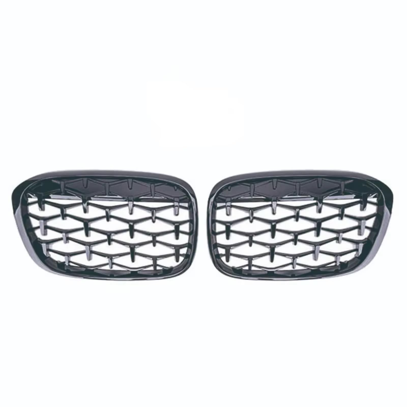 GLILAR Kühlergrille Kompatibel Mit Für X1 F48 F49 2016 2017 2018 2019 Auto-Frontnieren-Stoßstangengrill Diamond Racing Grill Autozubehör Meteor Style Grills(Black) von GLILAR