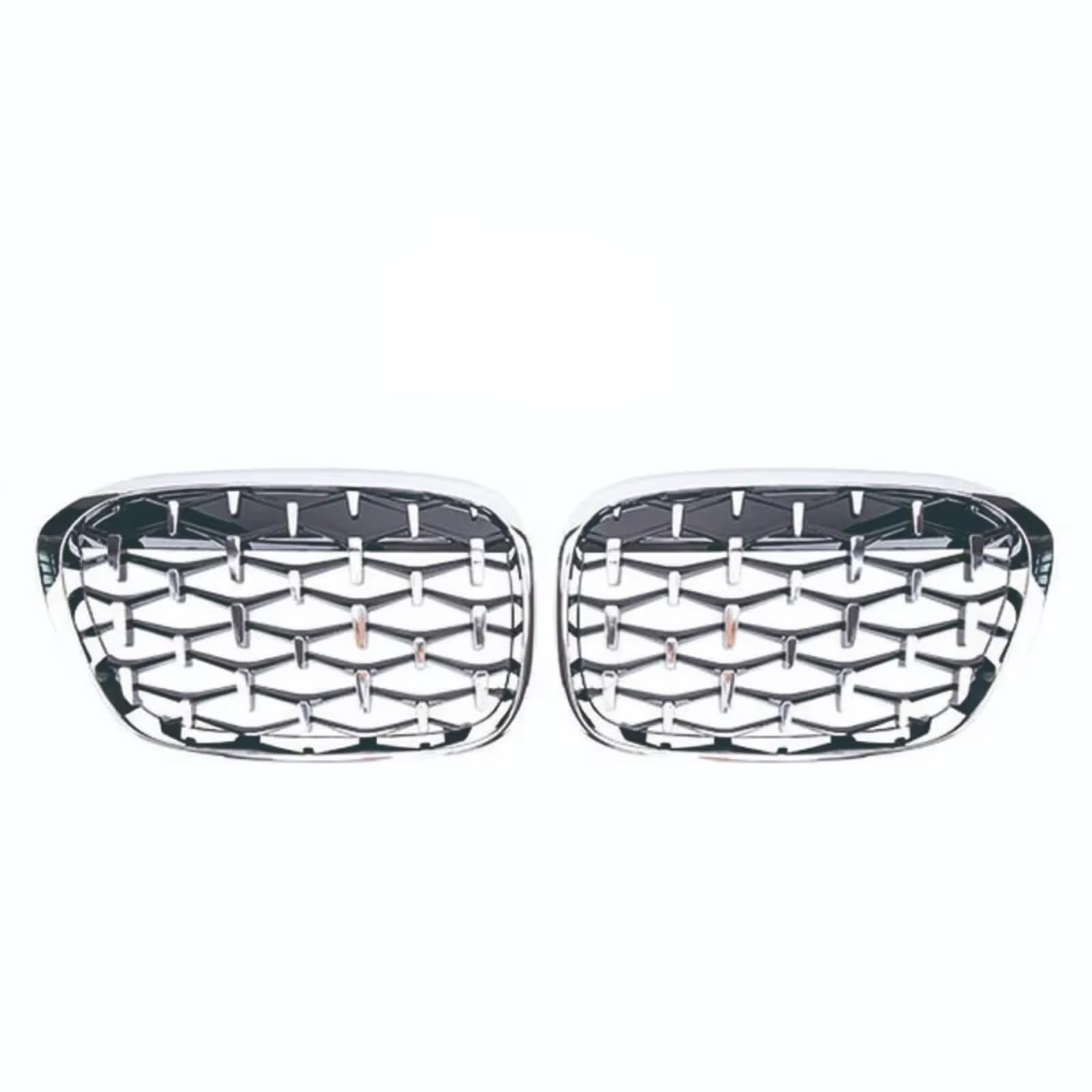 GLILAR Kühlergrille Kompatibel Mit Für X1 F48 F49 2016 2017 2018 2019 Auto-Frontnieren-Stoßstangengrill Diamond Racing Grill Autozubehör Meteor Style Grills(Silver) von GLILAR