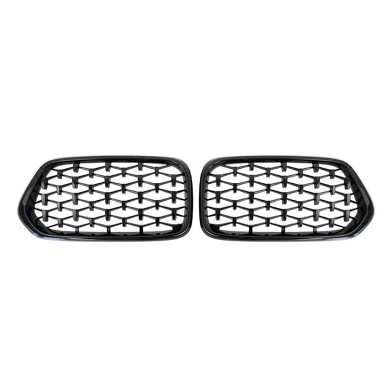 GLILAR Kühlergrille Kompatibel Mit Für X2 F39 2018 2019 2020 2021, Auto-Meteor-Stil-Grill, Frontstoßstange, Diamant-Nierengrill, Renngitter, Autozubehör(Black) von GLILAR