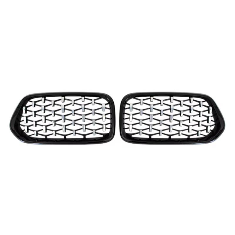 GLILAR Kühlergrille Kompatibel Mit Für X2 F39 2018 2019 2020 2021, Auto-Meteor-Stil-Grill, Frontstoßstange, Diamant-Nierengrill, Renngitter, Autozubehör(Gray) von GLILAR