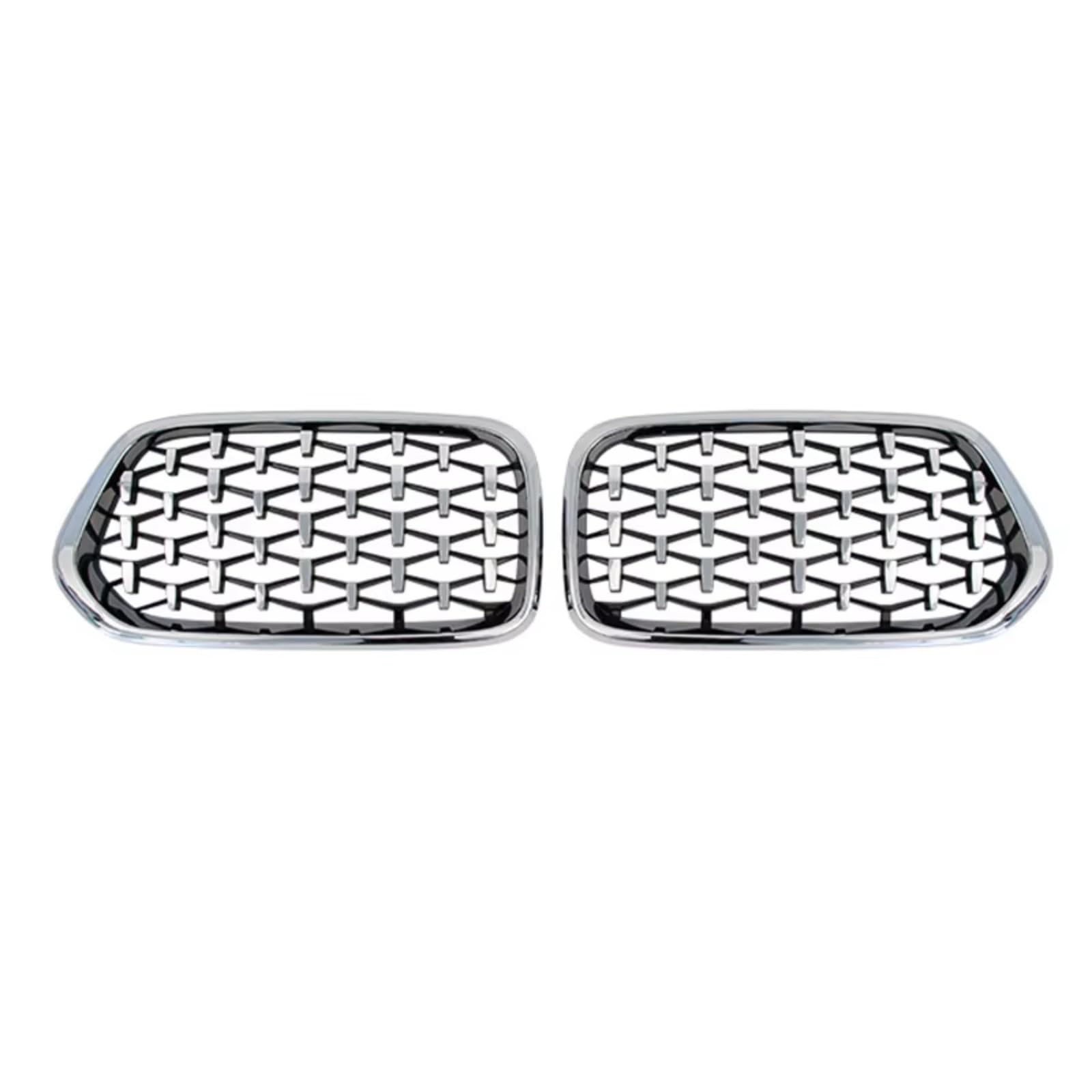 GLILAR Kühlergrille Kompatibel Mit Für X2 F39 2018 2019 2020 2021, Auto-Meteor-Stil-Grill, Frontstoßstange, Diamant-Nierengrill, Renngitter, Autozubehör(Silver) von GLILAR