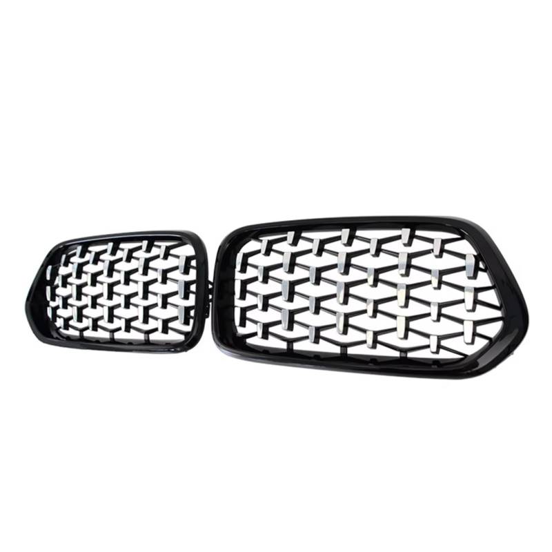 GLILAR Kühlergrille Kompatibel Mit Für X2 F39 2018 2019 2020 2021. Auto-Gitter Im Diamant-Meteor-Stil, Links Und Rechts Vorne, Nierengrill, Renngitter, Glänzend Schwarz(Black+Silver) von GLILAR