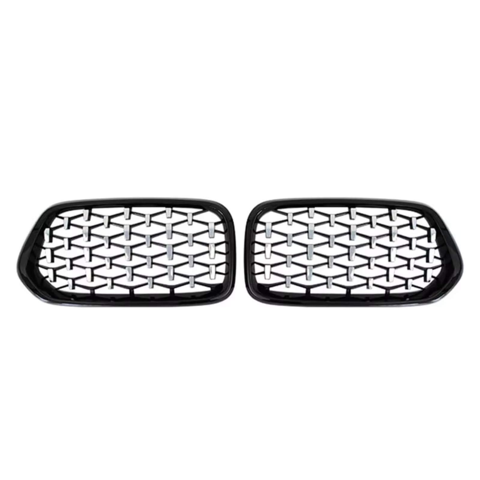 GLILAR Kühlergrille Kompatibel Mit Für X2 F39 2018 2019 2020 2021. Auto-Renngrills, Einzeiliger Stil, Doppelter Linien-Stil, Frontstoßstange, Nieren-Renngitter(Diamond-Chrome Black) von GLILAR