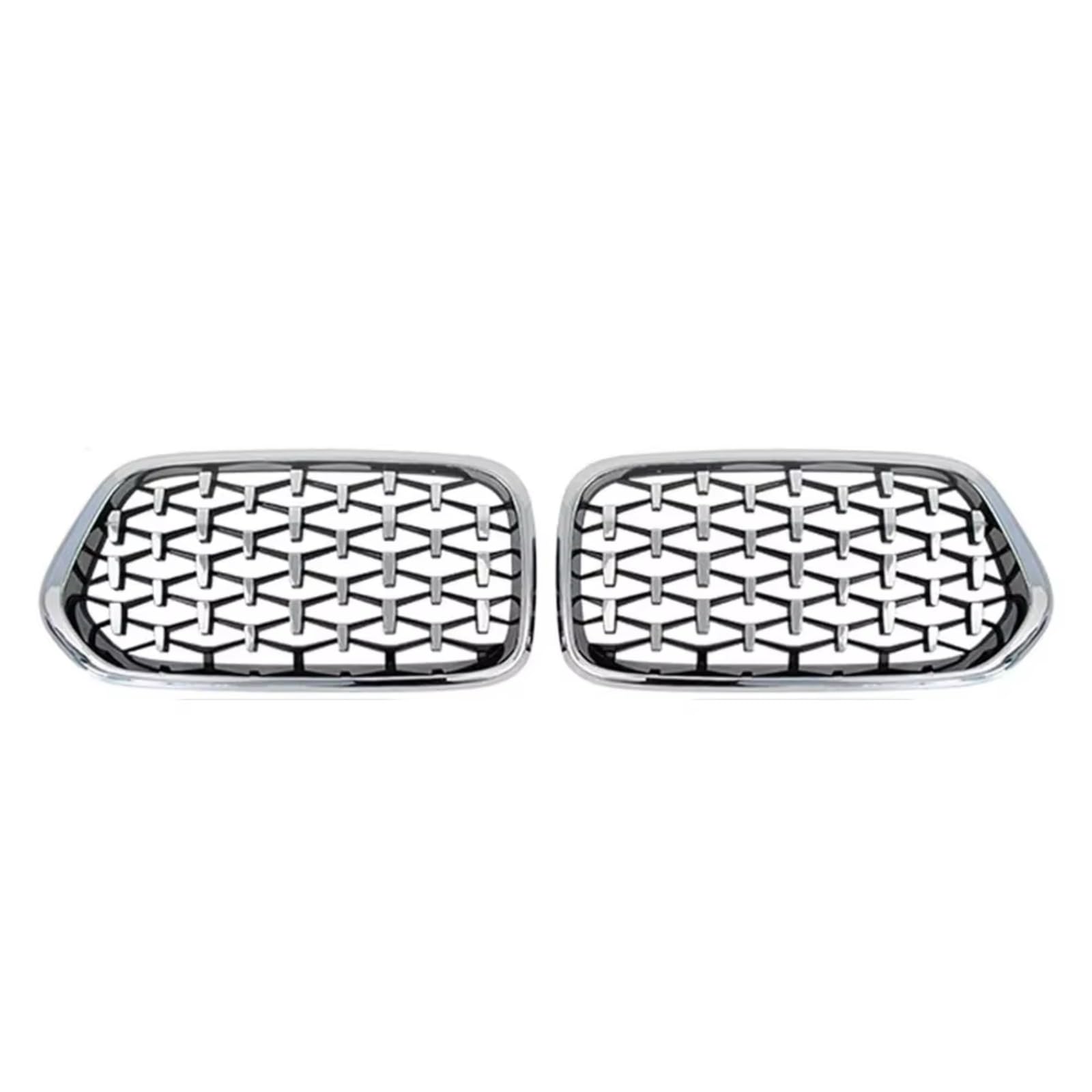 GLILAR Kühlergrille Kompatibel Mit Für X2 F39 2018 2019 2020 2021. Auto-Renngrills, Einzeiliger Stil, Doppelter Linien-Stil, Frontstoßstange, Nieren-Renngitter(Diamond-Silver) von GLILAR