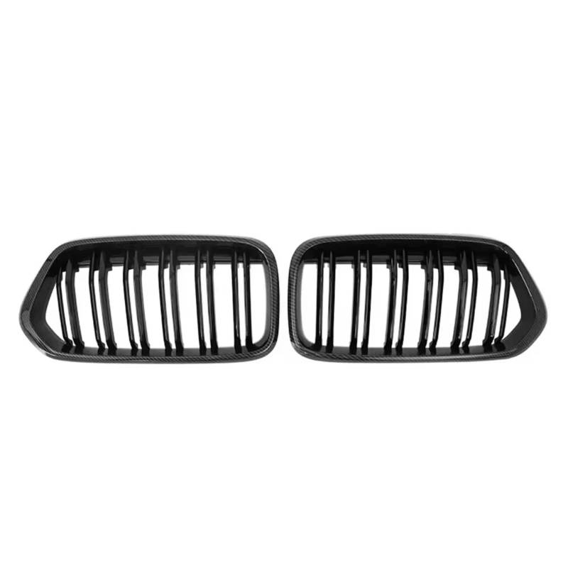 GLILAR Kühlergrille Kompatibel Mit Für X2 F39 2018 2019 2020 2021. Auto-Renngrills, Einzeiliger Stil, Doppelter Linien-Stil, Frontstoßstange, Nieren-Renngitter(Double-Carbon Look) von GLILAR