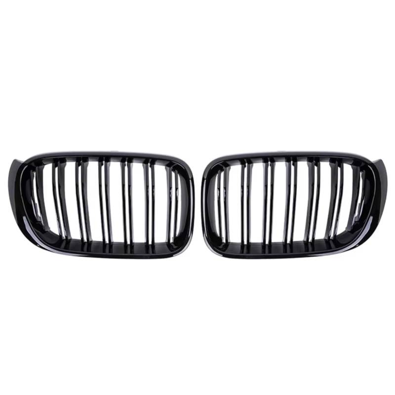 GLILAR Kühlergrille Kompatibel Mit Für X3 F25 X4 F26 2014 2015 2016 2017 Auto-Frontnierengrill Renngrill Glänzend Schwarz Doppellamellengitter Autozubehör von GLILAR