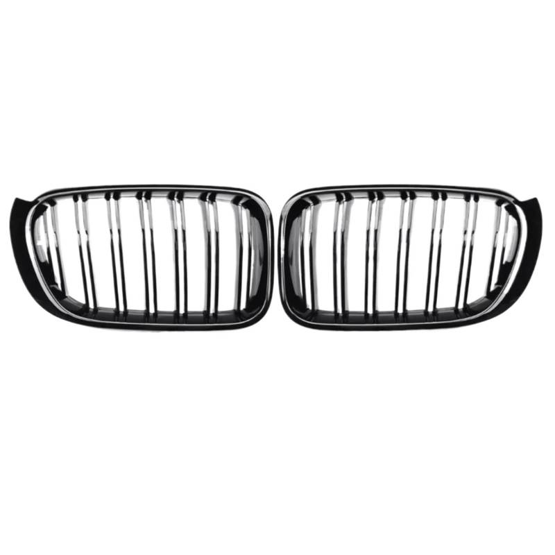 GLILAR Kühlergrille Kompatibel Mit Für X3 X4 F25 F26 2014 2015 2016 2017 Frontstoßstange Nieren-Renngrill Auto Doppellinien-Sportgrill Glänzend Schwarze Abdeckung von GLILAR