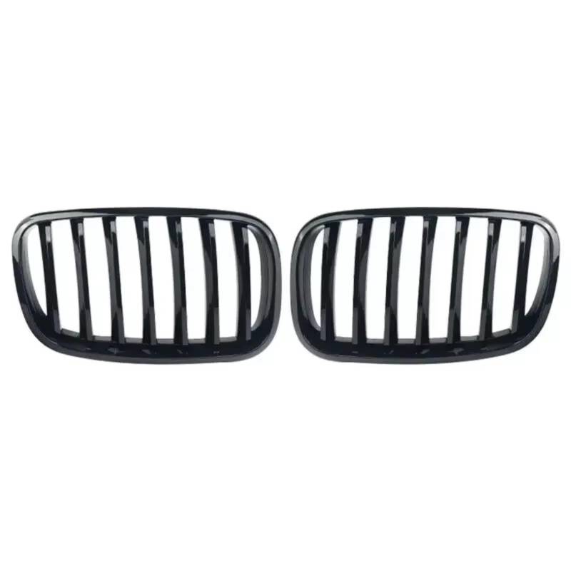 GLILAR Kühlergrille Kompatibel Mit Für X5 X6 E70 E71 2007 2008 2009 2010 2011 2012 2013 Auto Glänzend Schwarz Frontstoßstange Haube Nierengitter Grill 51137307599 von GLILAR