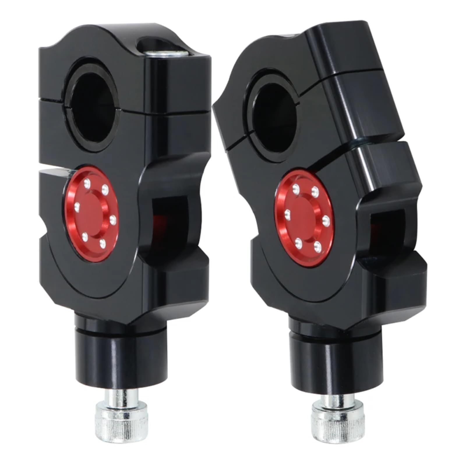 GLILAR Lenkerklemmen-Riser Kompatibel Mit Suzuki Motorrädern, 7/8 Zoll Und 1 1/8 Zoll Lenkererhöhungsklemme, Verlängerungslenkeradapter, Lenker-Pullback-Riser, Lenkerheber(Black and red) von GLILAR