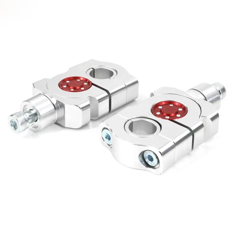 GLILAR Lenkerklemmen-Riser Kompatibel Mit Suzuki Motorrädern, 7/8 Zoll Und 1 1/8 Zoll Lenkererhöhungsklemme, Verlängerungslenkeradapter, Lenker-Pullback-Riser, Lenkerheber(Silver and red) von GLILAR