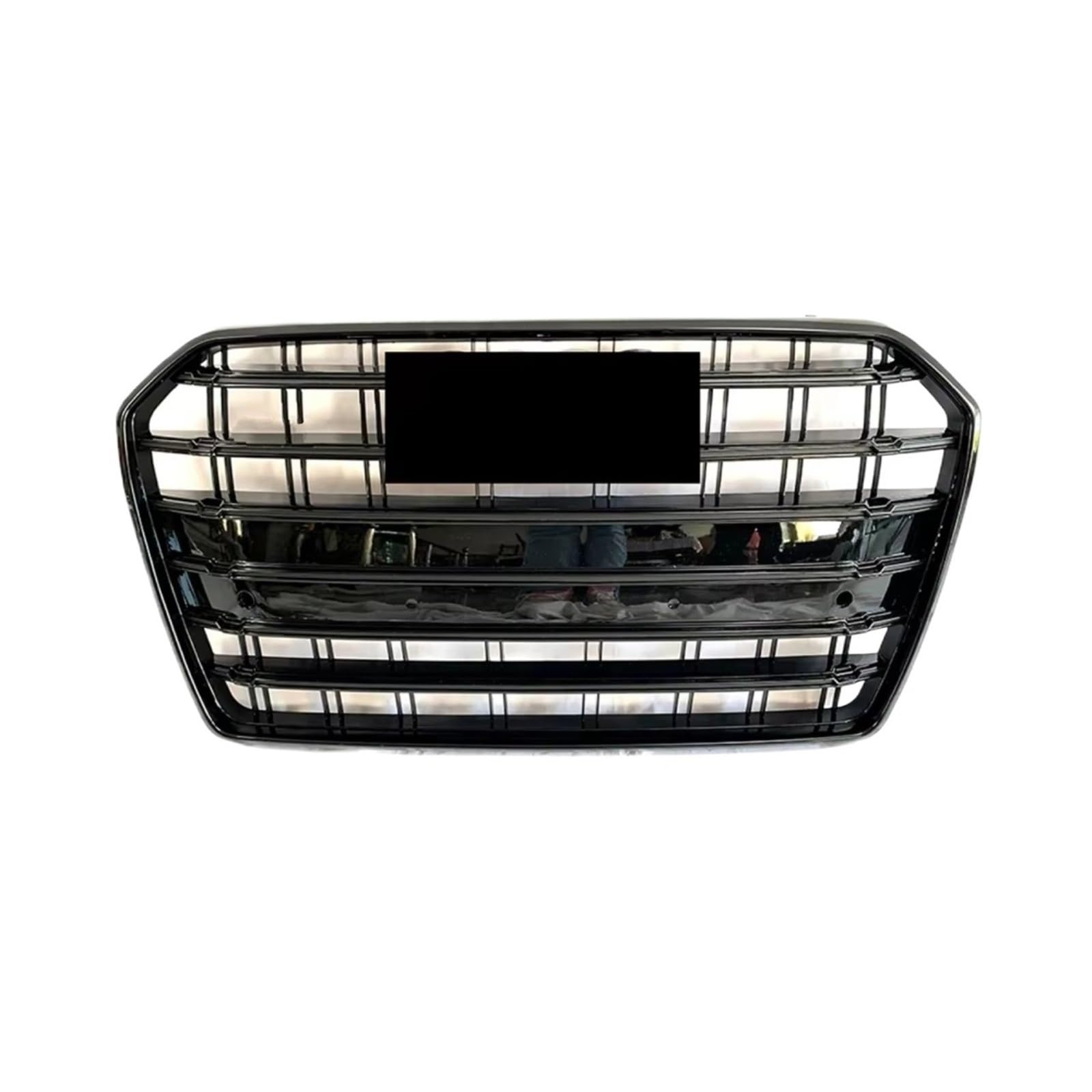 Kühlergrille Kompatibel Mit A6 S6 C7 2016 2017 2018 Bis S Style Racing Grills Auto Frontstoßstangengrill Kühlergrill Oberes Glanzgitter Auto-Außenteile(All Glossy Black) von GLILAR