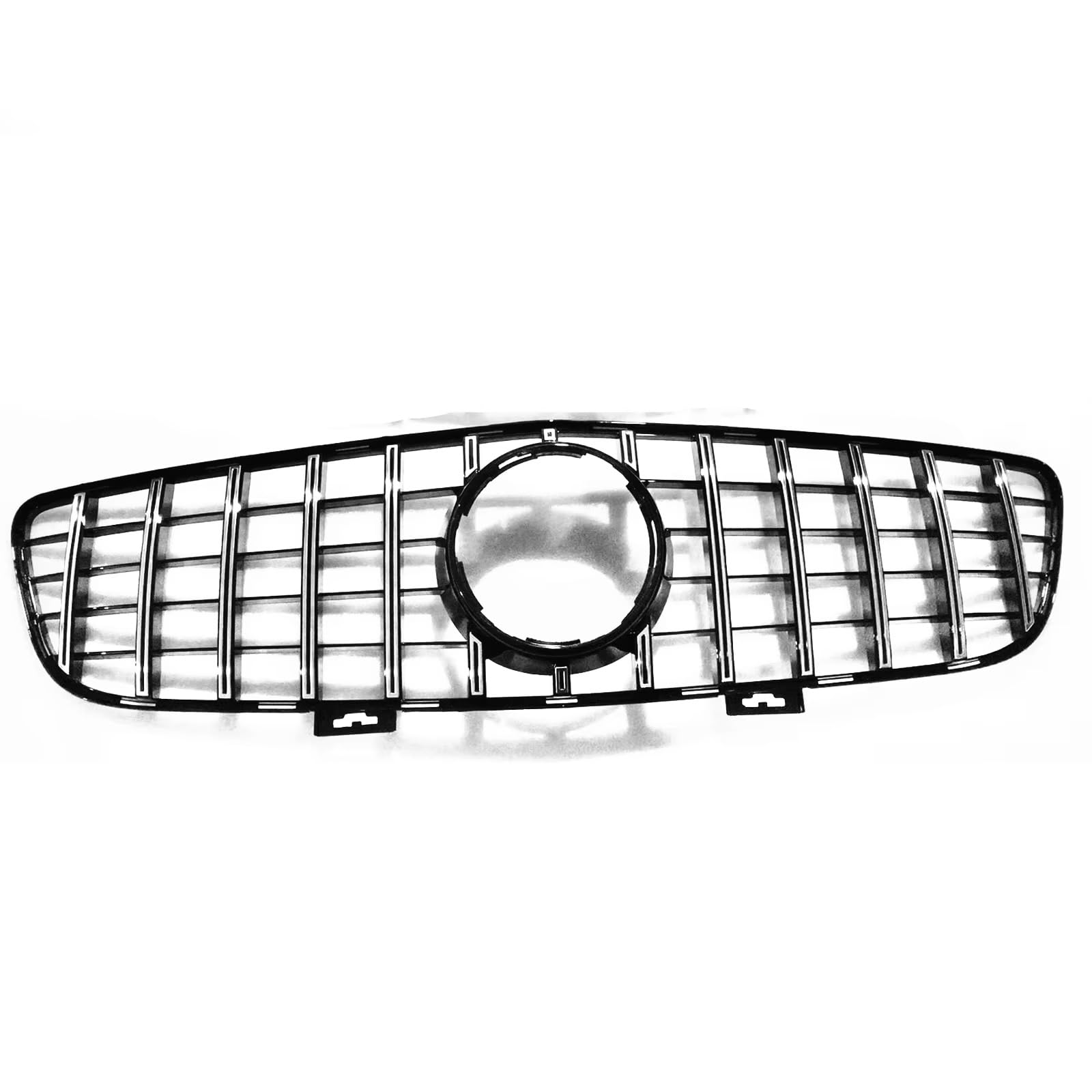 Kühlergrille Kompatibel Mit Benz Für C197 SLS Für AMG 2010 2011 2012 2013 2014 2015 Auto-Oberstoßstangenhaube Mesh Grid Grills Frontgrill Racing Grills Kit(Silver) von GLILAR