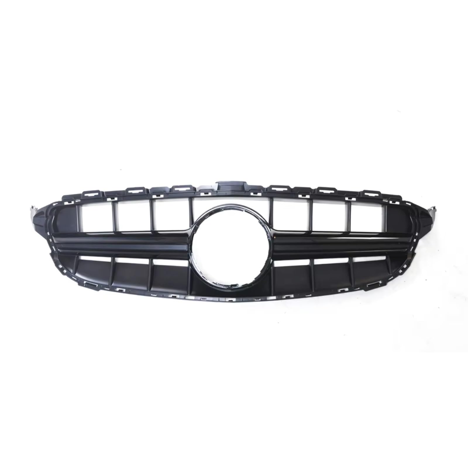 Kühlergrille Kompatibel Mit Benz Für W205 C-Klasse 2014 2015 2016 2017 2018 Für C180 C200 C250 C300 C350 Auto Front Upper Bumper Grille Haube Mesh Grid Grille(Black) von GLILAR