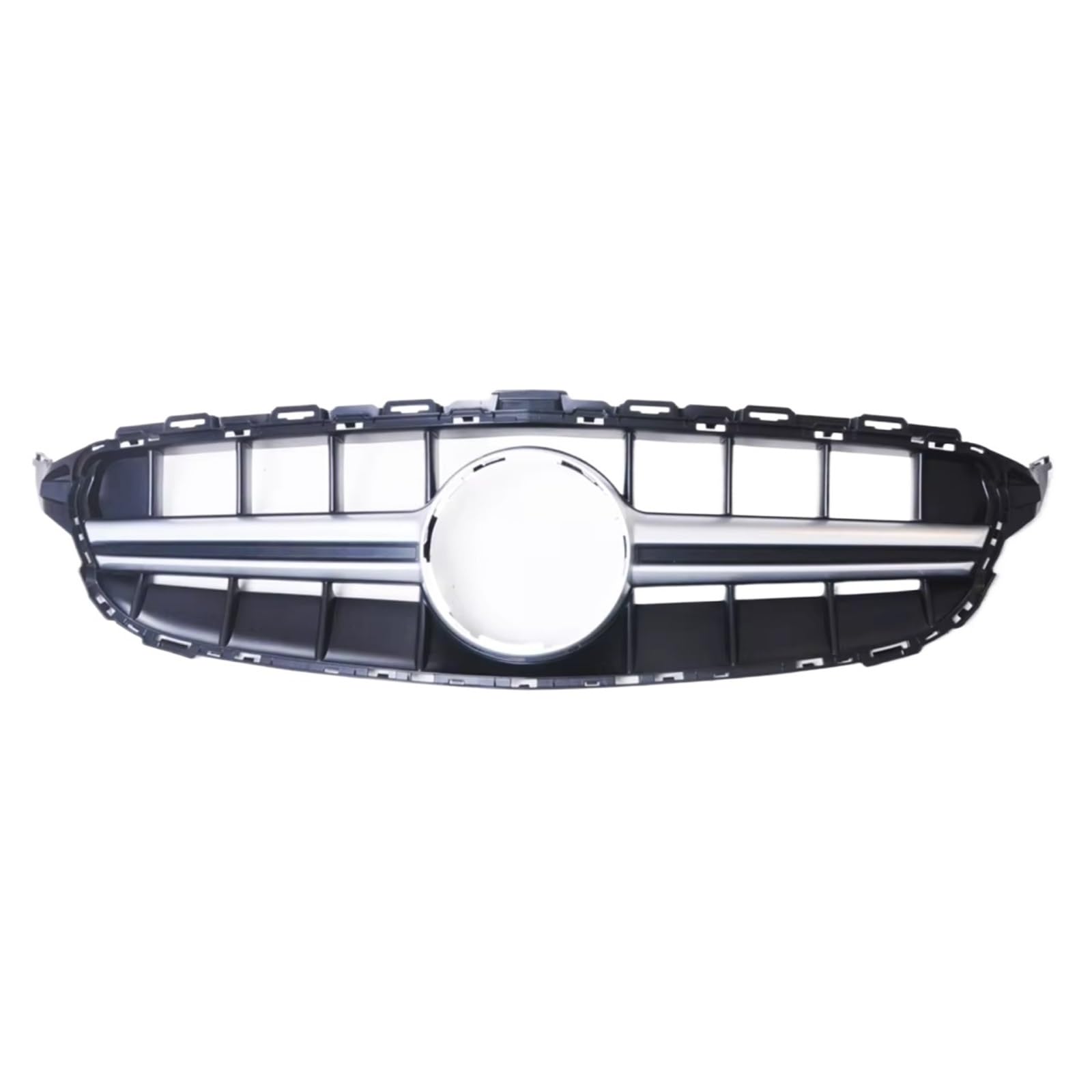 Kühlergrille Kompatibel Mit Benz Für W205 C-Klasse 2014 2015 2016 2017 2018 Für C180 C200 C250 C300 C350 Auto Front Upper Bumper Grille Haube Mesh Grid Grille(Silver) von GLILAR